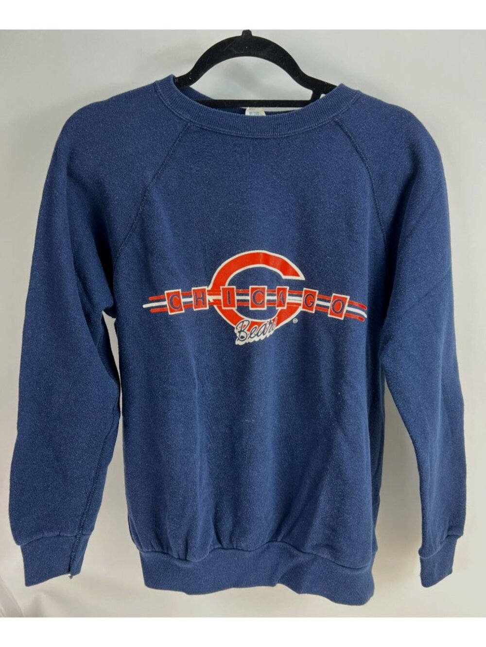 Vintage Chicago Bears Sweatshirt X-Large Blue USA Made 50% Acrylic 50% Cotton